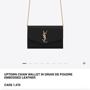YSL Uptown chain wallet with card case